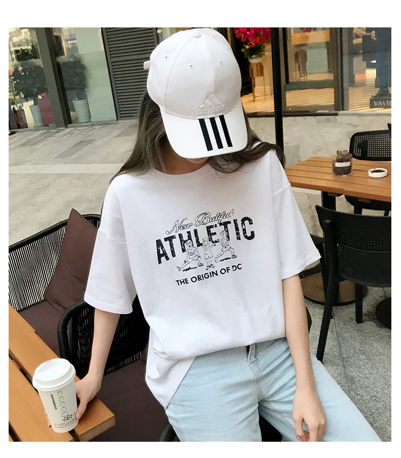 Cộng với chất béo cộng với size của phụ nữ mùa xuân và mùa đông dày cotton rộng Áo thun tay ngắn BF gió mỏng áo sơ mi nửa tay - Áo phông áo thun ba lỗ nữ