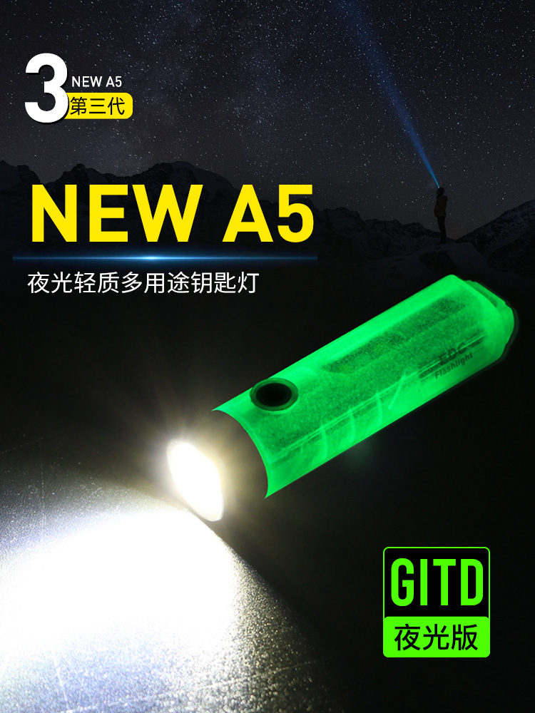 RovyVon Ruifu A5U A7U Mini Key Light Night Light UV Ultraviolet Micro Rechargeable Strong Light EDC Small Flashlight