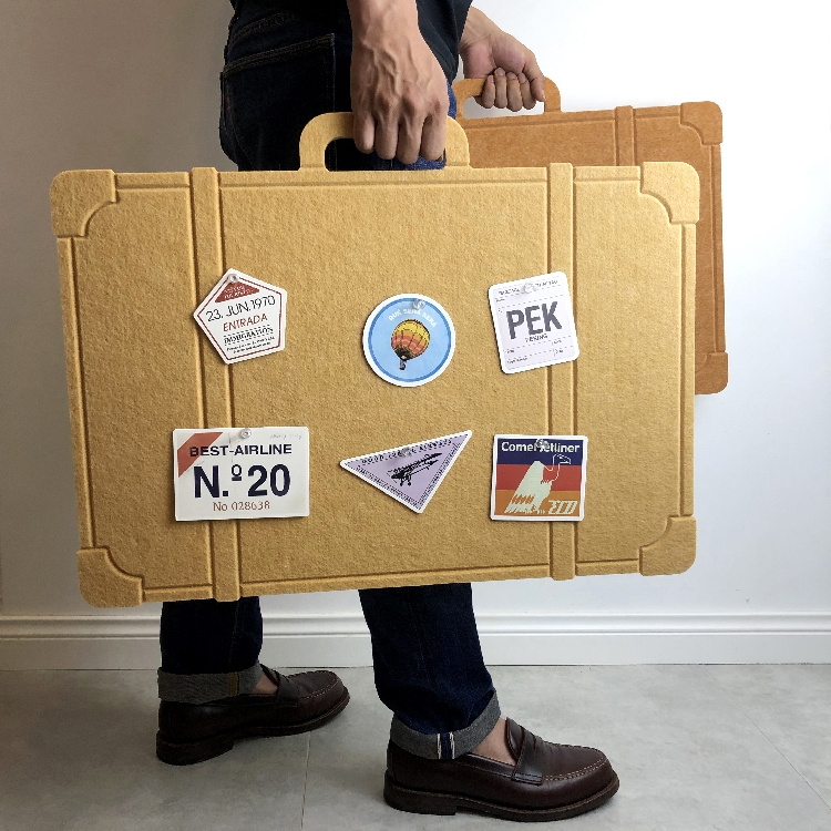 Suitcase Creative felt Felt Message Board Retro Nostalgia Photos Wall Nordic Recall Works Bar Display Board Bulletin Board