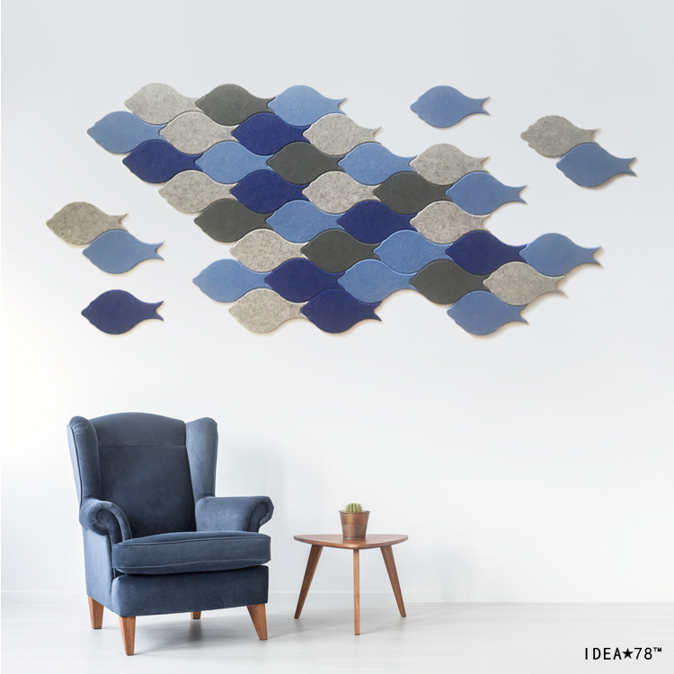 Fish group felt 3d three-dimensional wall stickers creative Nordic environmental protection anti-collision modern minimalist sofa TV background wall bedroom