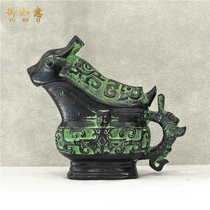 Bronzes imitated ancient pendulum pieces Rabbit Wine Making of ancient wine furniture Film and TV props Home Decorative Ancient Play Handicraft Furnishing