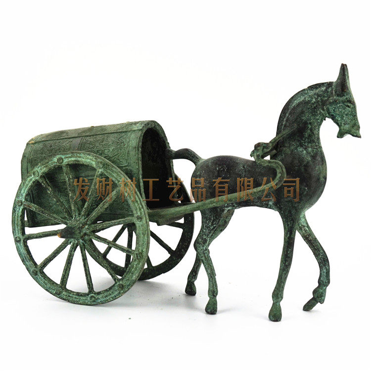 China Bronze Ware Imitation Ancient East Zhou Mara Car Single Carriage Pure Copper Chariot Handicraft Swing Accessories Soft Adornment Pendulum