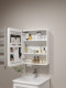 Rounded Corner Space Aluminum Smart Bathroom Mirror Cabinet Storage Cabinet Wall-Mounted with Makeup Storage Rack Vanity Mirror Box