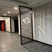 Custom stainless steel screen new Chinese style porch entrance living room metal partition simple modern grille titanium decoration
