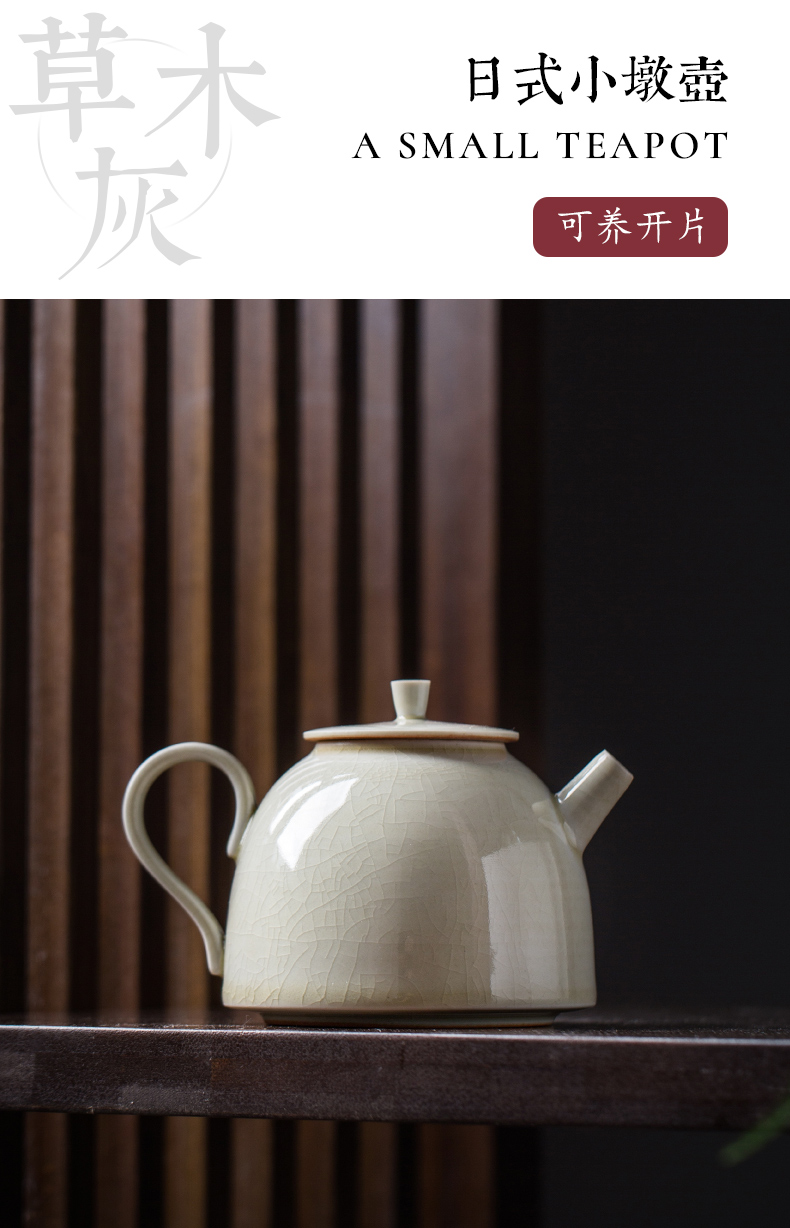 Wynn collect plant ash Japanese little teapot single pot of kongfu tea ware jingdezhen ceramic tea set pure manual