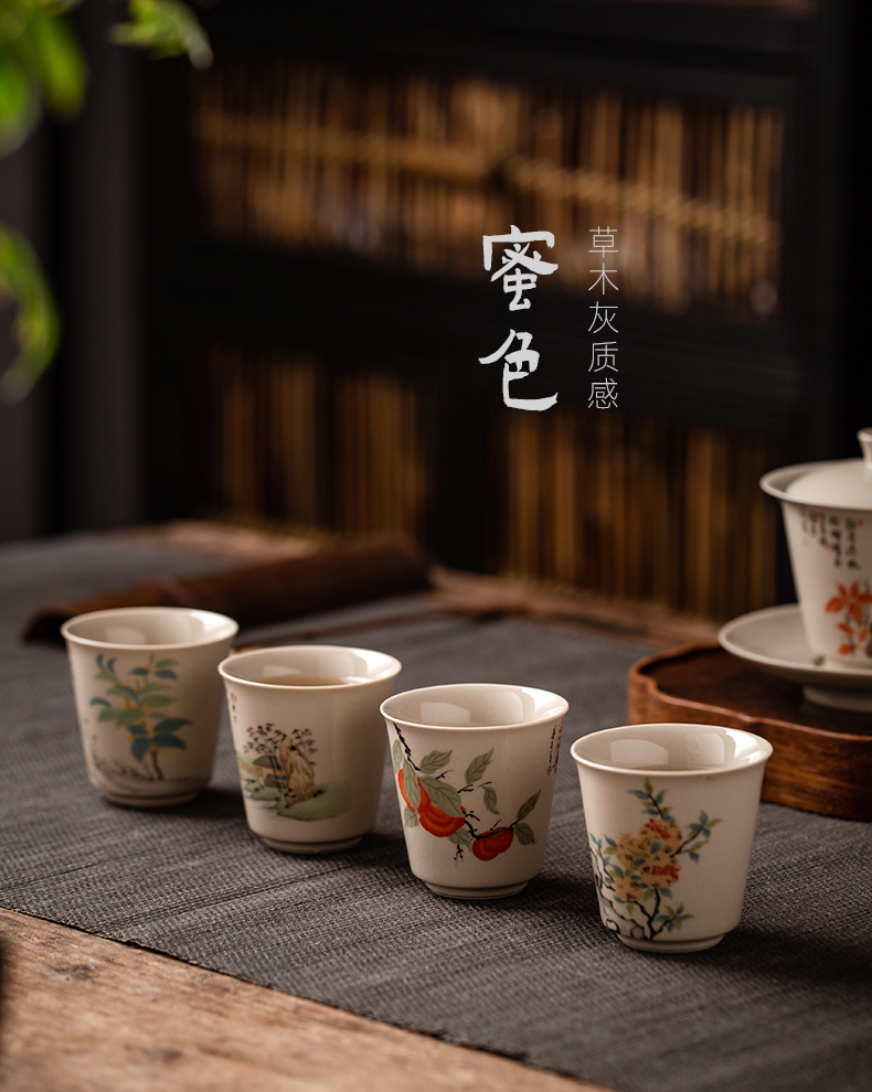 Jingdezhen ceramic tea cups master kung fu tea cup single CPU antique single sample tea cup men 's lady