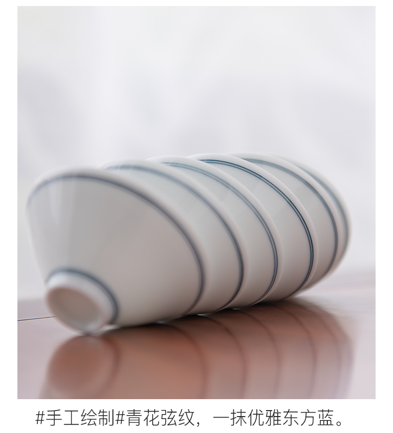 Public remit kung fu tea set suit visitor tureen office white porcelain small set of household porcelain of jingdezhen ceramics