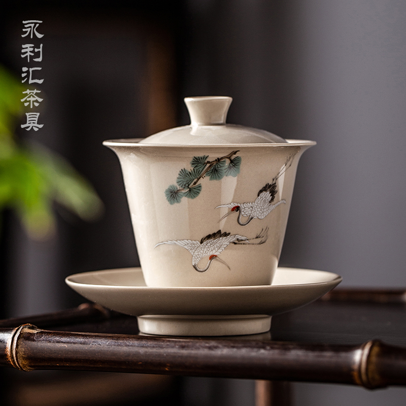 Public remit only three tureen horseshoe a single small tea cup bowl kung fu tea set three fort jingdezhen ceramics