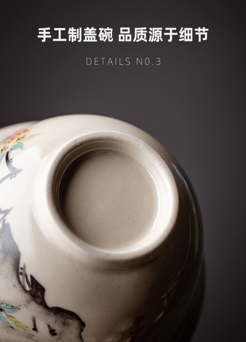 Wynn collect three to a single manual small tea tureen tea kungfu cup three fort jingdezhen ceramic bowl