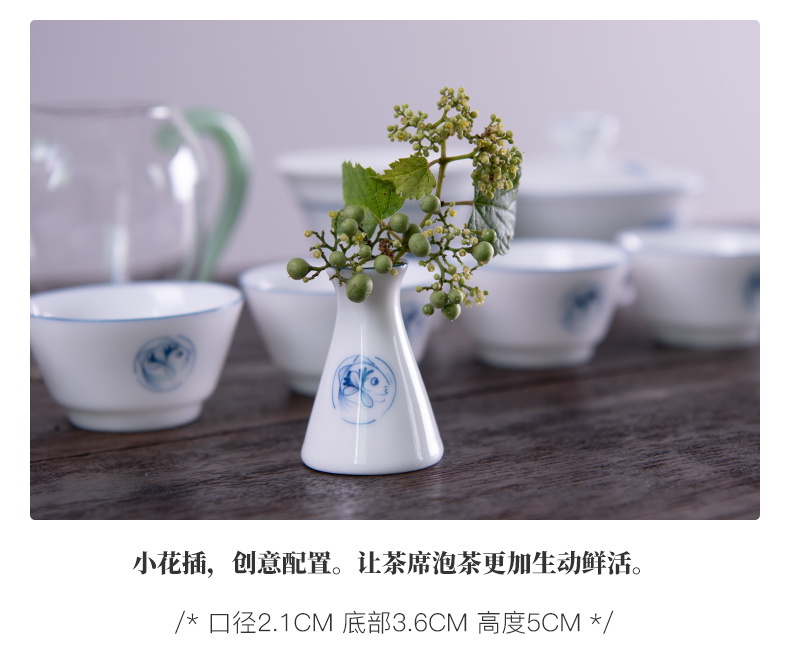 White porcelain kung fu tea set of small household jingdezhen hand - made ceramic cups tureen outfit household contracted