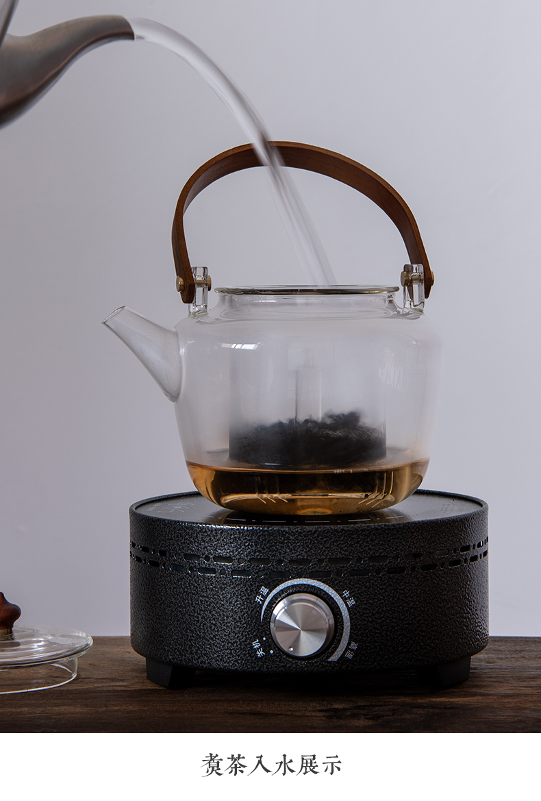 Glass teapot single pot of tea boiling kettle electric TaoLu tea stove of the filter of high - temperature steaming tea stove pot to boil tea