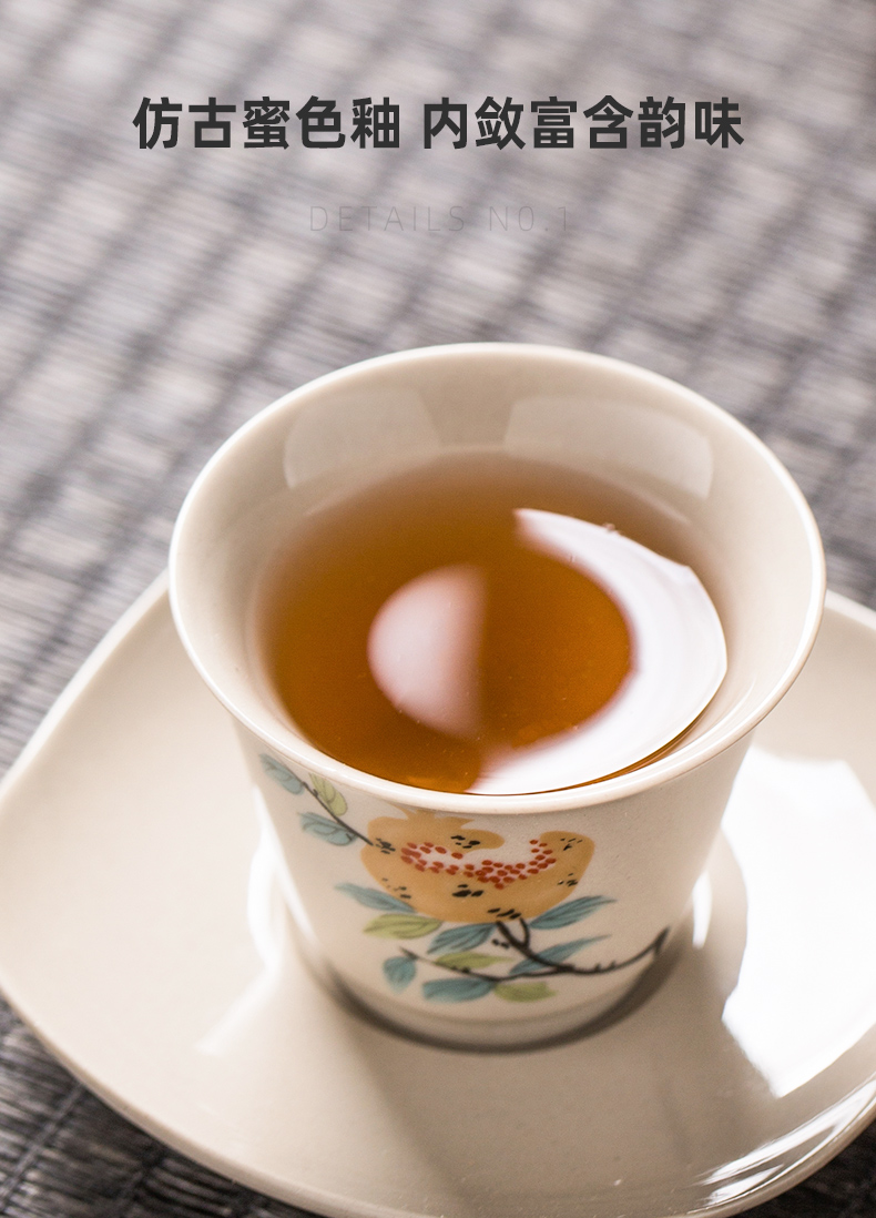 Jingdezhen ceramic kung fu tea chaoshan tea tea cup small master cup single CPU antique single lady