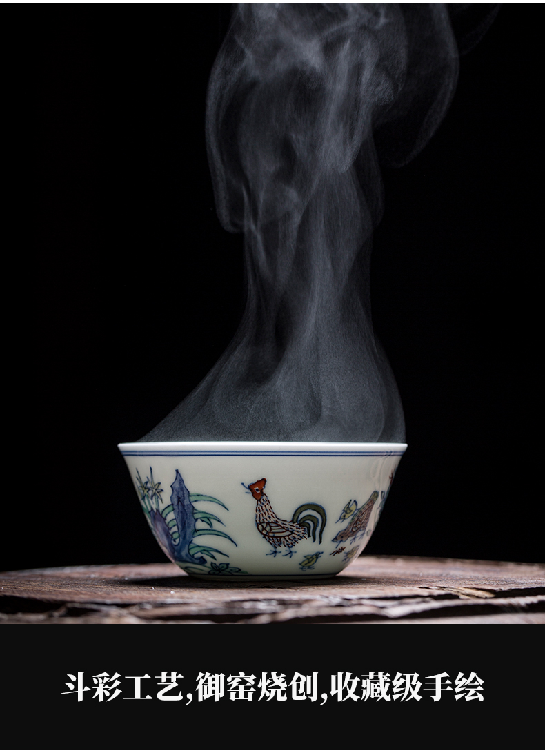 Wynn hui tea set of the copy in color bucket cylinder cup chicken kung fu tea cup single CPU master of jingdezhen ceramic cup