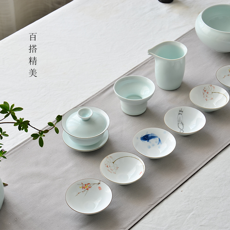 Wynn hui tea ware jingdezhen ceramic fair keller points and small tea kungfu tea set sea fair cup accessories