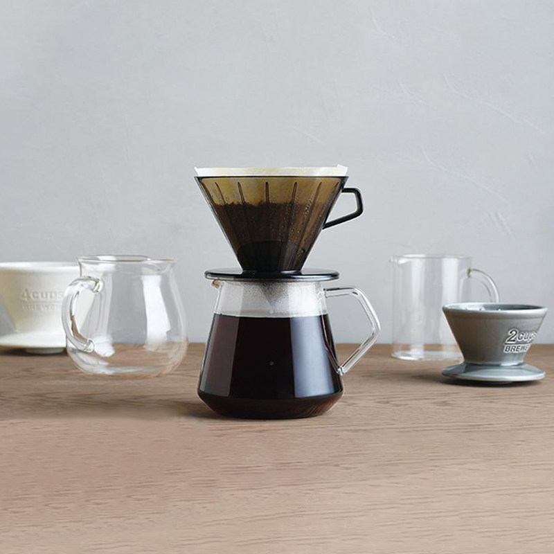 kinto Japanese hand-brewed coffee filter cup v60 type filter paper Heat-resistant resin portable household filter cup for 2-4 people