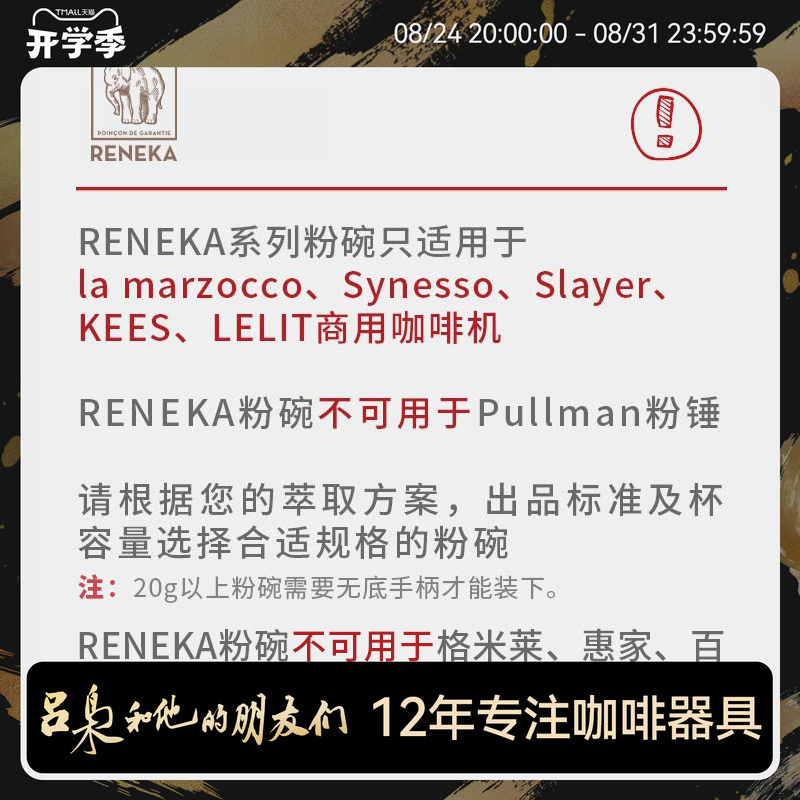 Reneka French Imported Coffee Filter Basket Clean Filter 16g 18g 21g Espresso Machine Commercial 58mm