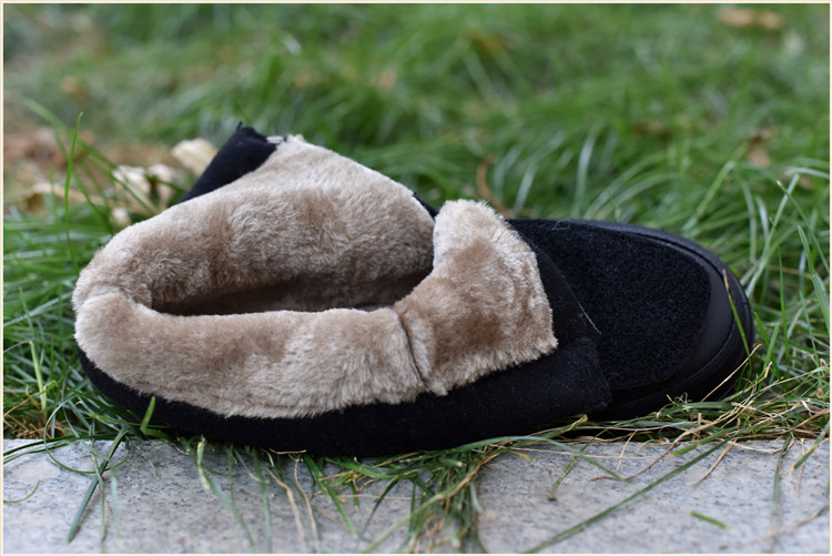 Kéo lại đôi giày cotton mùa đông cho nam trung niên giày boot nam da bò