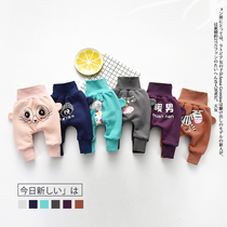 Baby Haren pants big pp pants autumn and winter plus velvet cotton pants women Baby pants winter high waist belly pants newborn male