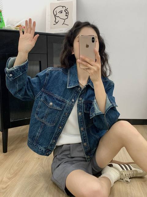 ZZ.COM denim jacket ແມ່ຍິງດູໃບໄມ້ລົ່ນໃຫມ່ເກົາຫຼີຄົນອັບເດດ: ແບບຕ່າງປະເທດສັ້ນແບບຮົງກົງ versatile ເສື້ອຍືດແຂນຍາວເທິງ