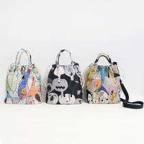 Canvas Bag Student Cartoon Hit street Sloping Satchel Original Design Handbag minimalist Art 100 lap single shoulder bag