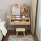 Solid Wood Dressing Table Bedroom Storage Cabinet Integrated Modern Simple 60cm Natural Wood Small Mini Economical Makeup Table