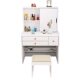Trendy Dressing Table with Integrated Storage Cabinet, Economical Bedroom Makeup Table, Modern Minimalist Small Dressing Table