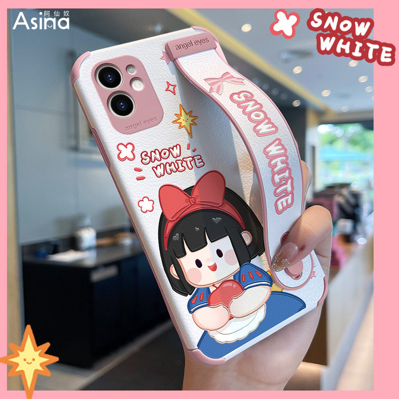 Cute Princess iPhone 12 Cell Phone Case New Apple 11 Women's Wrist Stand 12pro Lamb Leather Full Bag 12promax Shatterproof 11pro Creative Internet Red Mi
