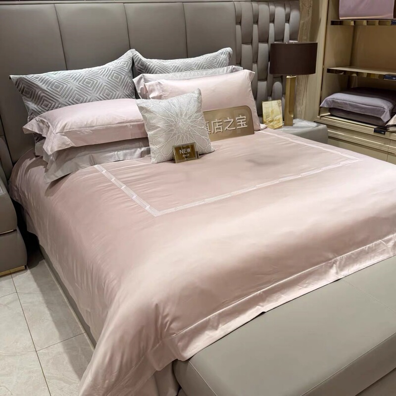 2026 Spring/Summer Luolai Home Textile Four-Piece Set Pure Glaze Pink/Sleeping Sea Blue/Pillow Mountain Purple/Dy3788-4