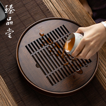 Zhenpintang carbonized tea tray simple home Japanese solid wood tea sea water storage bamboo kung fu tea set small tea table