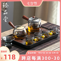 Zhen Pindang Glass Tea Set Suit Home Light Lavish High-end Office Filter Tea Water Separation Heat-resistant Bubble Teapot