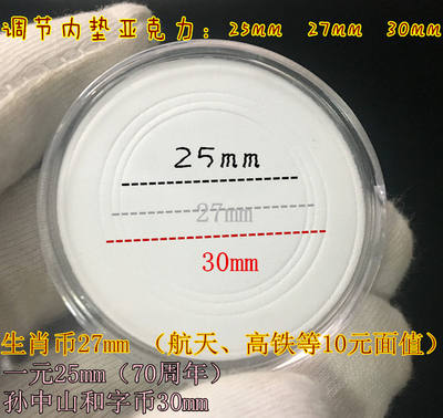 Inside the commemorative coin round box, there is a small round box with a diameter of 27mm. The zodiac coin, pig coin, coin and character coin are placed in a 30mm coin protection box