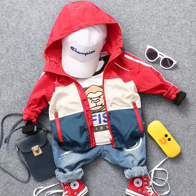 2021 spring new children's hooded jacket children's baby color zipper shirt boy and girl hoodie casual top
