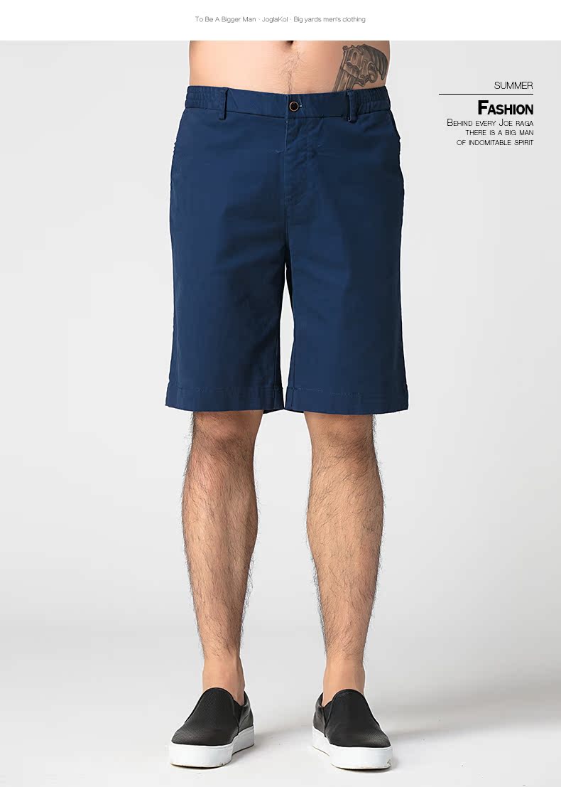 Qiao Lage Tide thương hiệu quần áo nam size lớn Mùa hè quần short giản dị người đàn ông béo thêm phân bón để tăng độ đàn hồi màu rắn quần tất nam