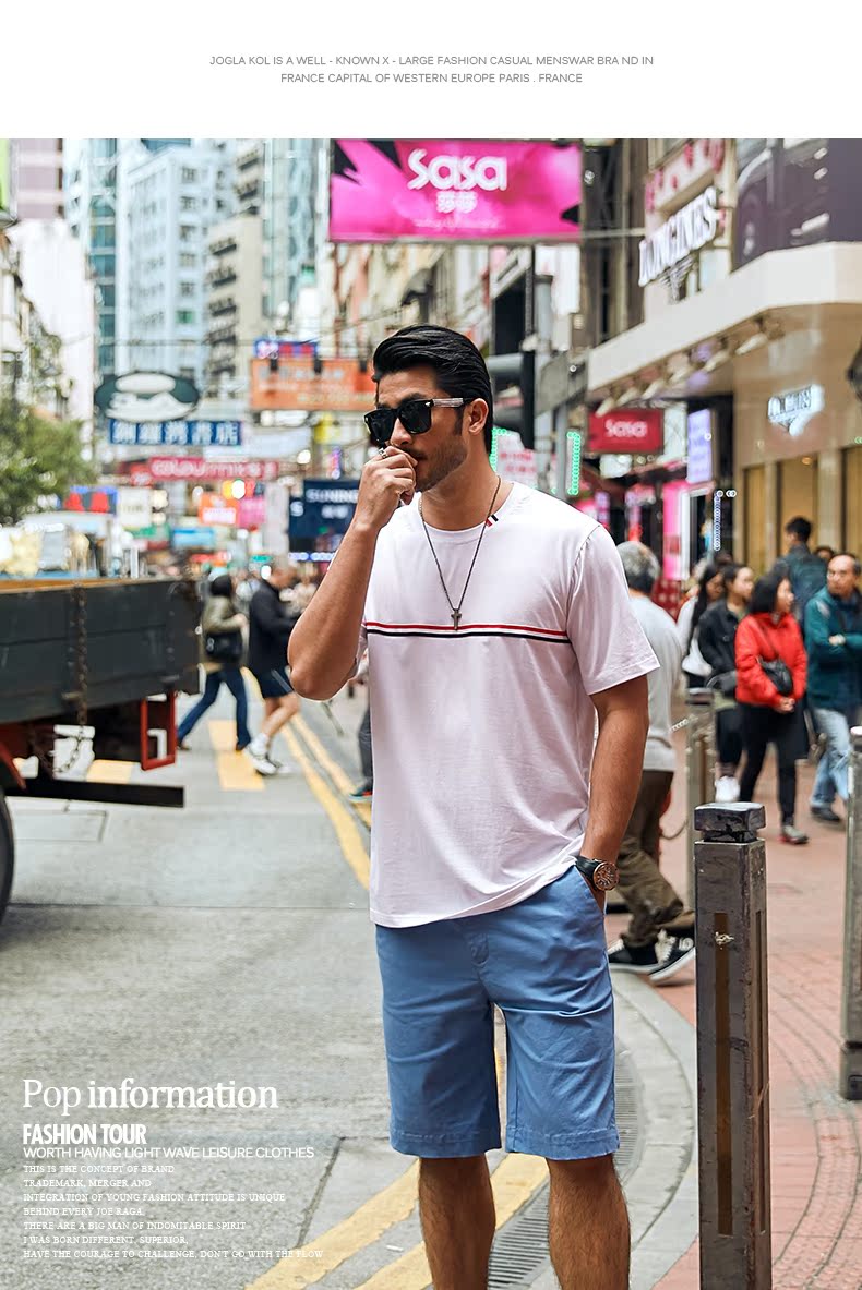 Qiao Lage Tide thương hiệu quần áo nam size lớn Mùa hè quần short giản dị người đàn ông béo thêm phân bón để tăng độ đàn hồi màu rắn quần tất nam