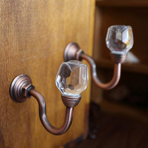 Door and window adhesive hook factory direct rose small crystal wall hook cloakroom iron hook