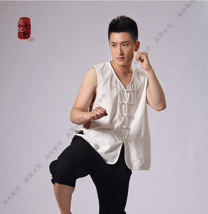 Phong cách Trung Quốc Nho giáo Tang phù hợp với cotton cũ áo không tay nam ngựa cũ vải thô vest mùa hè nam đồ bộ kiểu