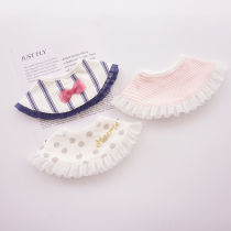 ins new Korean edition pure cotton baby bib baby saliva towel 360 rotatable princess lace false collar bib