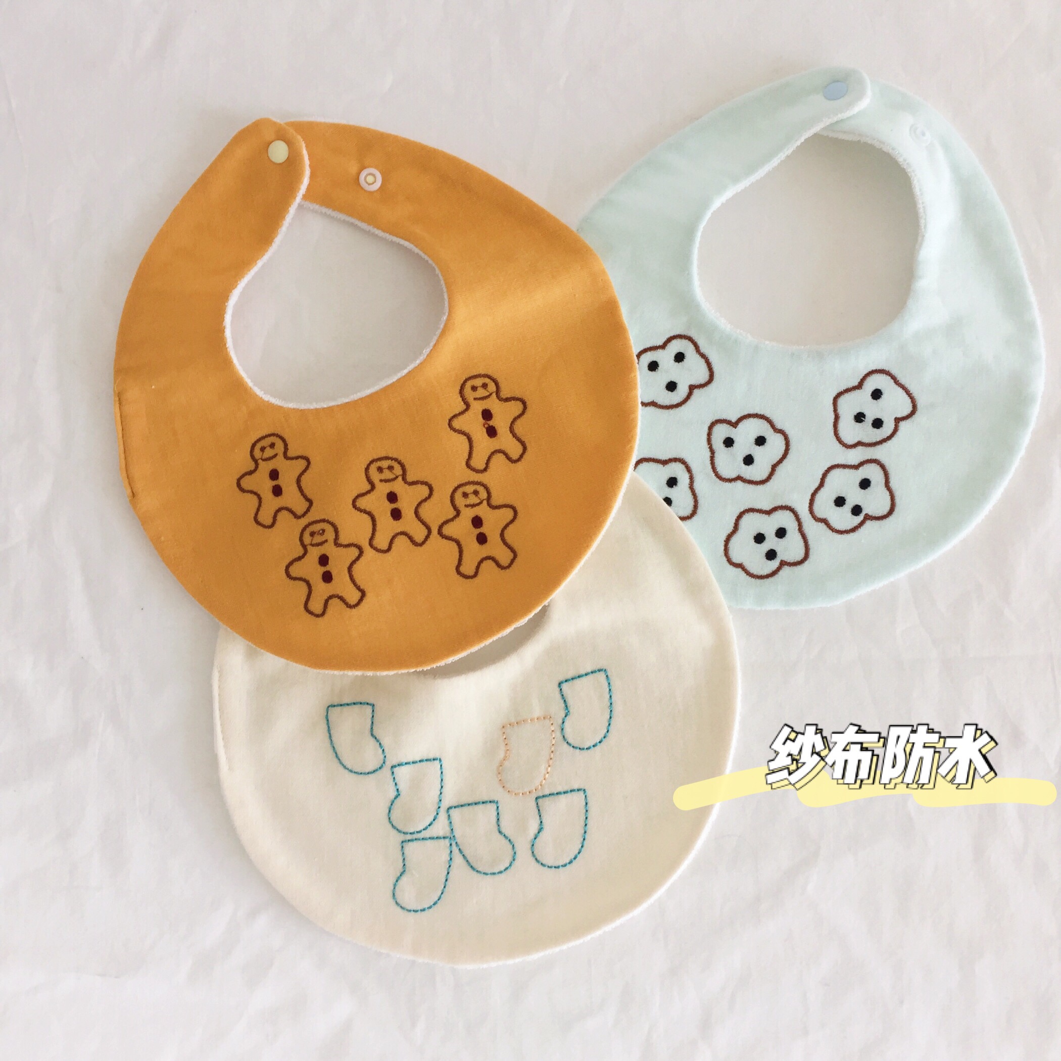 ins Korean version cotton spring and autumn gauze baby bib mouth baby saliva towel newborn bib waterproof saliva pocket