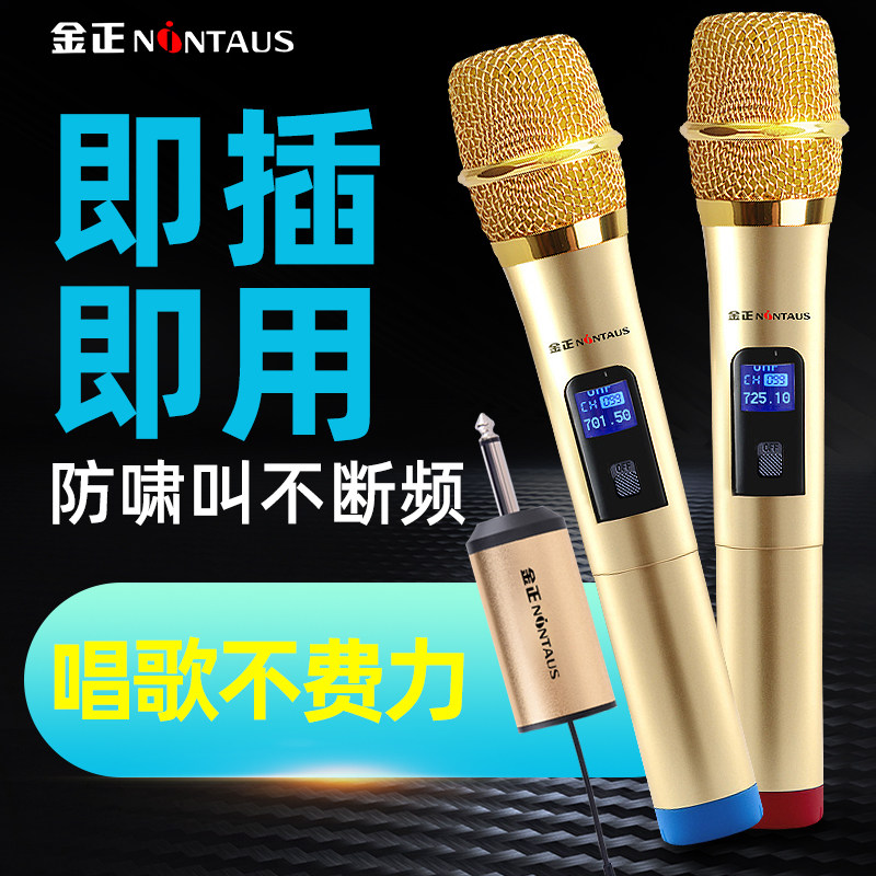 Jinzheng one drag two wireless microphone home singing outdoor karaoke stage professional handheld conference microphone