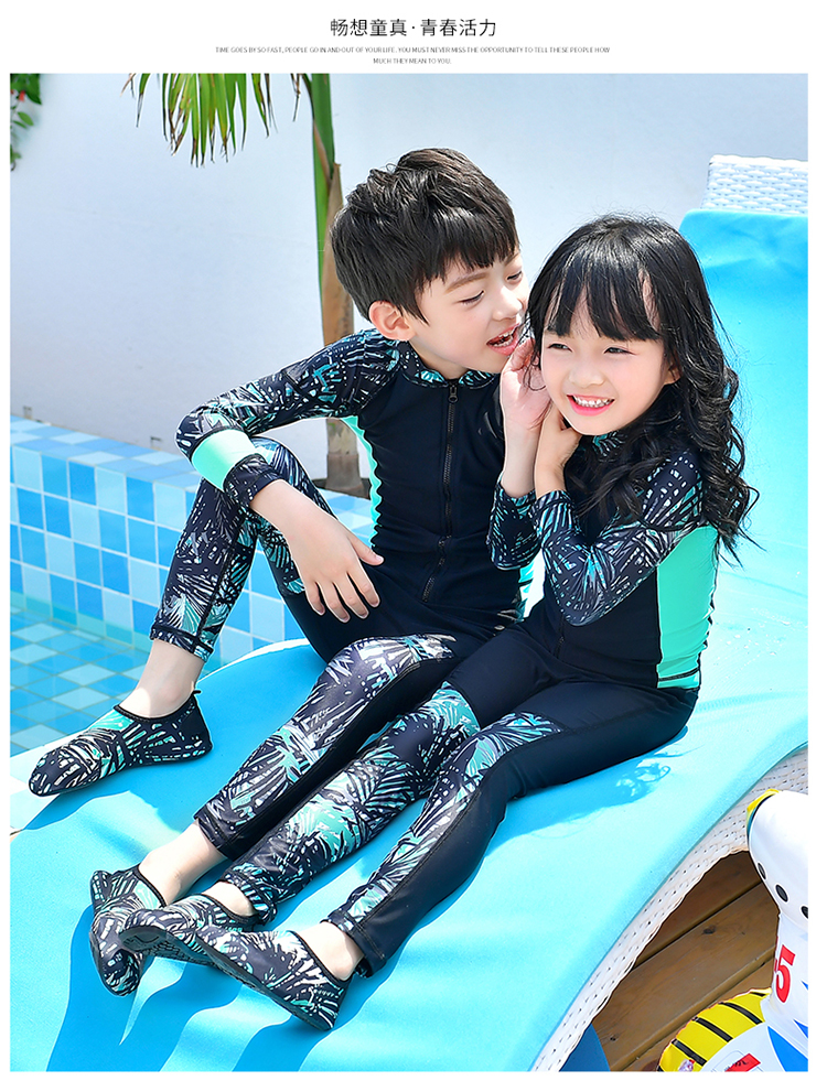 Đồ bơi cho trẻ em Cô gái Kem chống nắng cho trẻ em Bộ đồ lặn cho trẻ em Bộ đồ lặn cho bé trai Big Boy Quần dài tay - Bộ đồ bơi của Kid quần bơi trẻ em nam