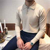 Ông Lu Sandong Dongdaemun giản dị nam áo polo dài tay hàng ngày sang trọng Gió thon áo sơ mi nam triều t shirt polo