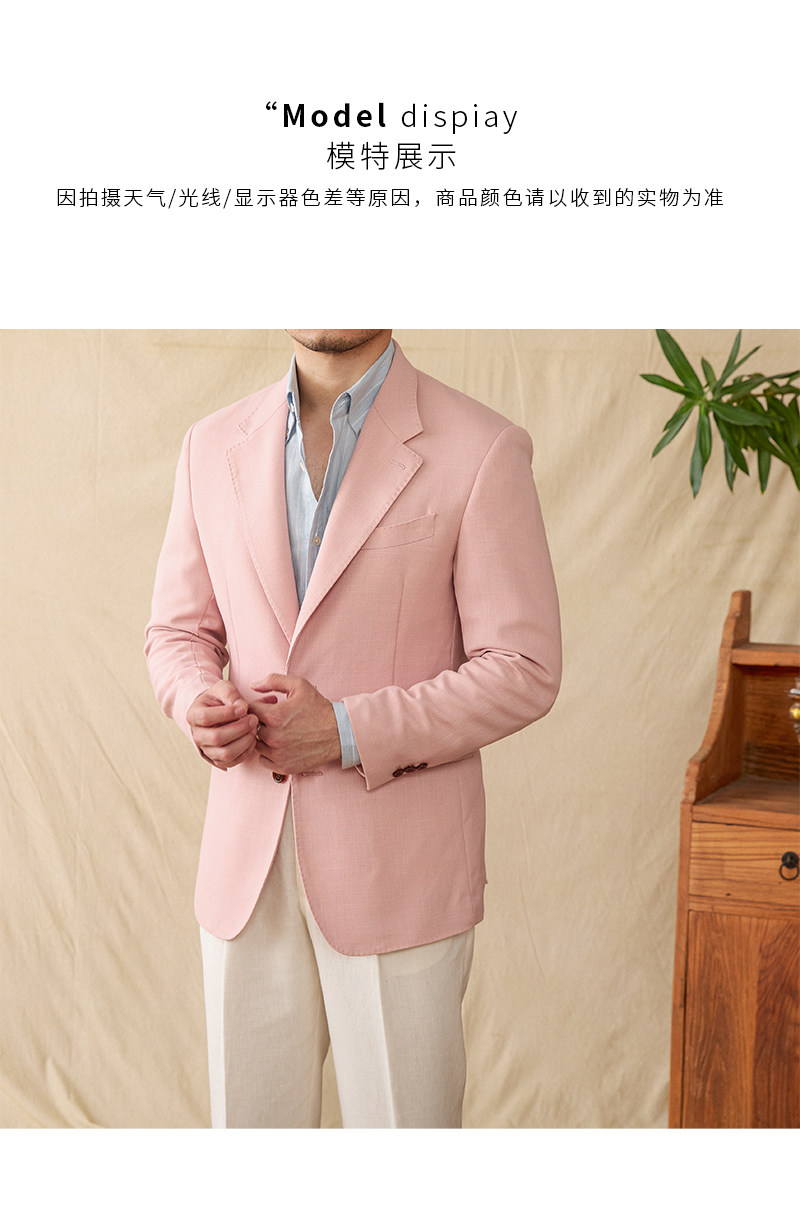 Hirsch Sanxian Business-Stil Entspannung nicht bügeln Leinen Tencel gemischt Fischgräten muster Anzug Jacke Herren Freizeit anzug trendy – Detail 21
