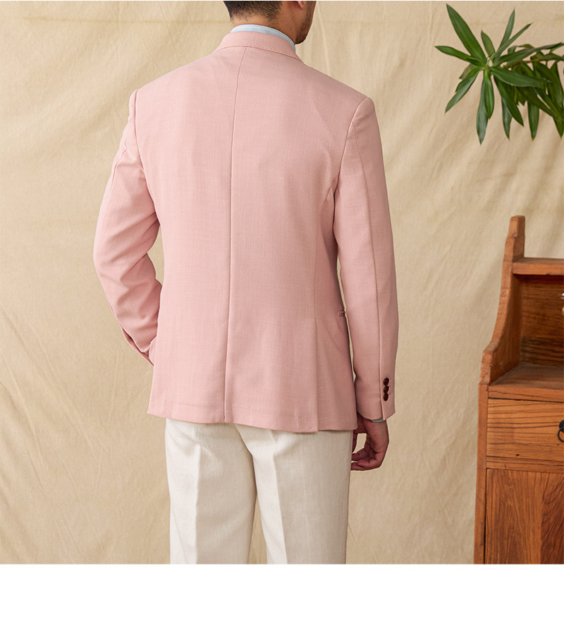 Hirsch Sanxian Business-Stil Entspannung nicht bügeln Leinen Tencel gemischt Fischgräten muster Anzug Jacke Herren Freizeit anzug trendy – Detail 28