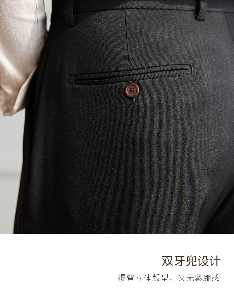 Vintage doppelt plissierte breite Bein nicht bügeln drapierte Freizeit hose Business Pendler atmungsaktive hohe Taille trend ige Herren hose – Detail 16
