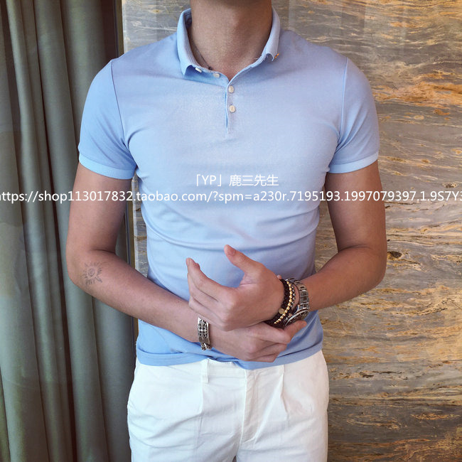 Áo sơ mi nam mùa hè mỏng cho người Anh Áo sơ mi tay ngắn của Anh áo sơ mi polo