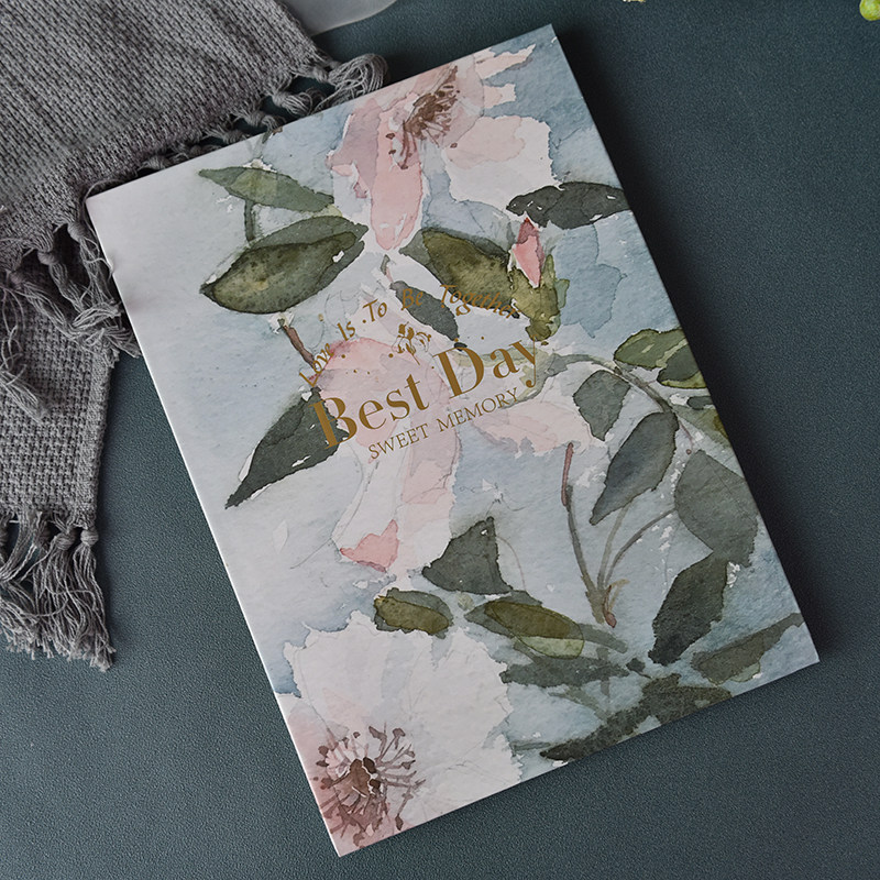 Honey - Haze Blue Oil Painting Sign-in Book Signature Book Wedding Wedding Business Birthday Universal