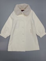 3911 foreign trade daily single JL girls spring and autumn sky blue ivory white sea gray imitation wool windbreaker coat