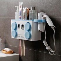 Wall-mounted automatic toothpaste squeezer household tooth squeezer suction wall bathroom set multi-functional toothbrush rack