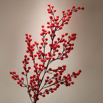 North American Winter Green Emulation Hair Treasure Fruit Living Room Furnishing New Year Decorations Flowers Lucky Fruits Red Berries Fruits Vases Fruits Vases