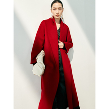 Wool coat, three colors for women, cashmere coat, double-sided for women, medium length, 2023 new high-end red temperament, large Australian wool coat for women